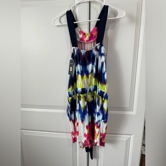NWT $68 MILLY for DesigNation Watercolor Romper, Size XS, Sleeveless, Colorful - Picture 7 of 8